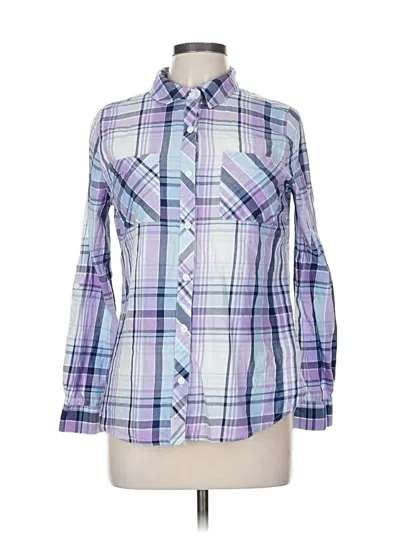 Pre-owned Relativity Long Sleeve Button Down Shirt In Purple