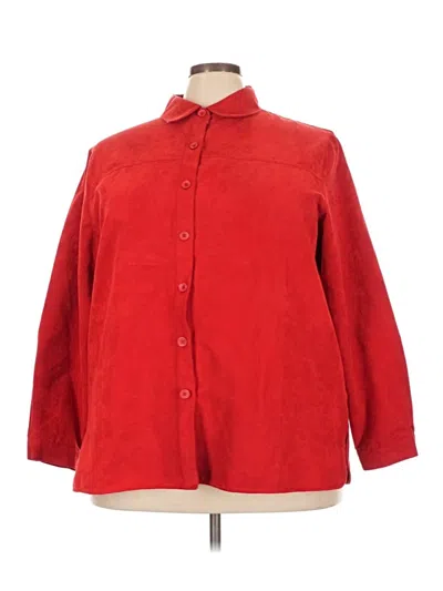Pre-owned Relativity Long Sleeve Button Down Shirt In Red