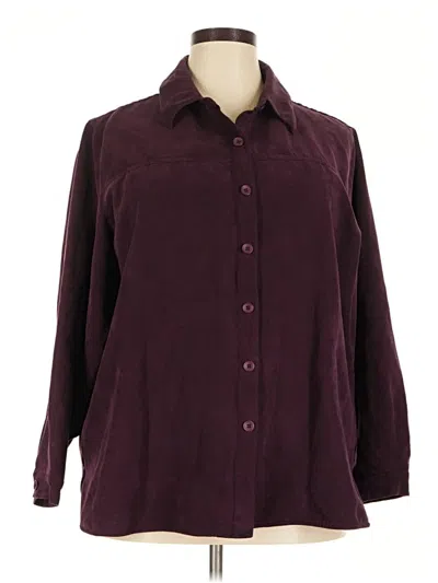 Pre-owned Relativity Long Sleeve Polo Shirt In Burgundy