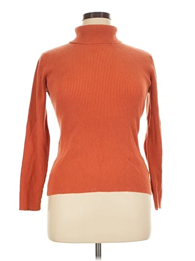 Pre-owned Relativity Long Sleeve Turtleneck In Orange