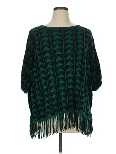 Pre-owned Relativity Poncho In Green