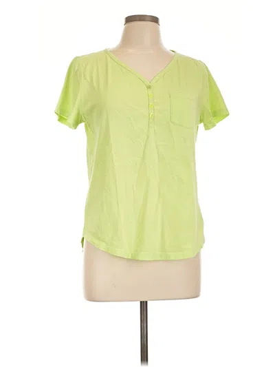 Pre-owned Relativity Short Sleeve Blouse In Green