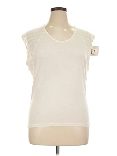 Pre-owned Relativity Short Sleeve Top Ivory Scoop Neck Tops