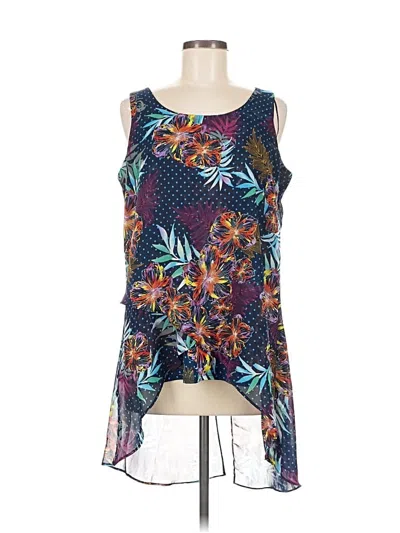 Pre-owned Relativity Sleeveless Blouse In Blue