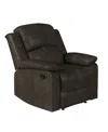 Relax A Lounger 34.75" Steel Dayton Faux Suede Manual Recliner In Brown