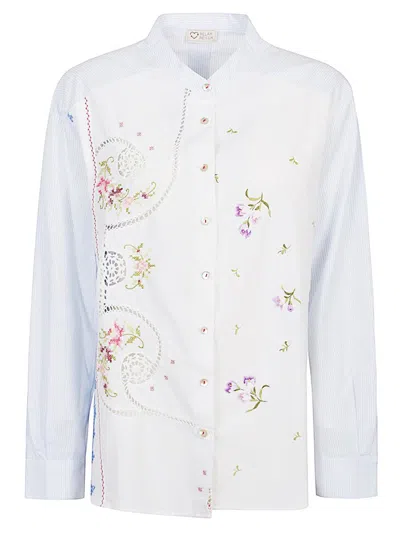 Relax Re-lux Cotton Boyfriend Shirt In Clear Blue