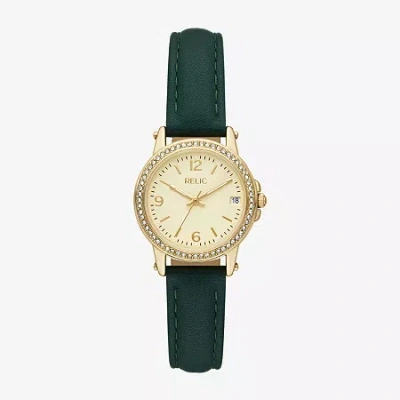 Relic By Fossil Matilda Womens Gold Tone Strap Watch Zr37307 In Green