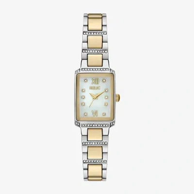 Relic By Fossil Natalie Womens Two Tone Bracelet Watch Zr37304 In Gold