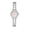 Relic By Fossil Tenley Womens Crystal Accent Silver Tone Bracelet Watch Zr34571 In Metallic