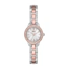 Relic By Fossil Tenley Womens Crystal Accent Two Tone Bracelet Watch Zr34588 In Transparent