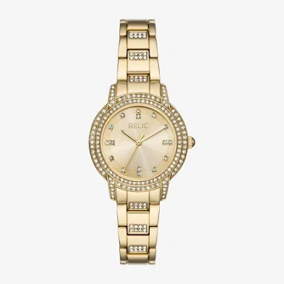 Relic By Fossil Womens Gold Tone Bracelet Watch Zr34657 In Transparent