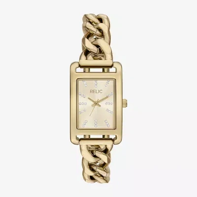 Relic By Fossil Womens Gold Tone Bracelet Watch Zr34669