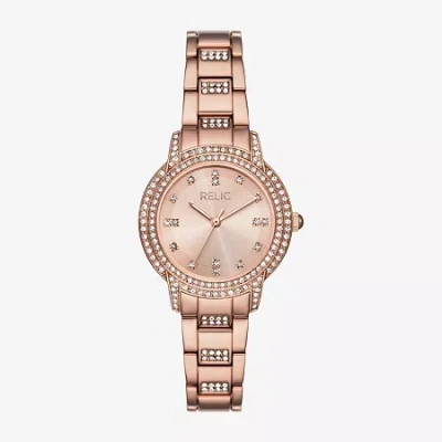 Relic By Fossil Womens Rose Goldtone Bracelet Watch Zr34671