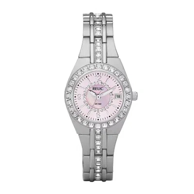 Relic By Fossil Womens Silver Tone Bracelet Watch Zr11787 In Transparent