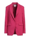 Relish Collection Woman Blazer Fuchsia Size 6 Polyester, Elastane In Pink