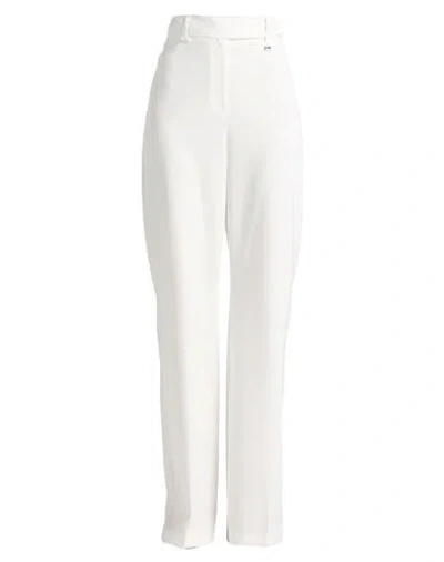 Relish Collection Woman Pants White Size 10 Polyester, Elastane