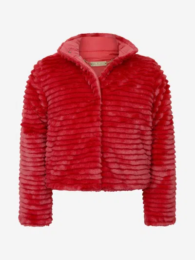 Relish Kids' Girls Faux Fur Reversible Jacket 16 Yrs Pink