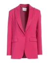 Relish Collection Woman Blazer Fuchsia Size 6 Polyester, Elastane In Pink