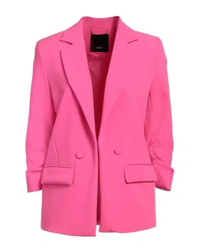 RELISH RELISH WOMAN BLAZER FUCHSIA SIZE 8 POLYESTER, ELASTANE