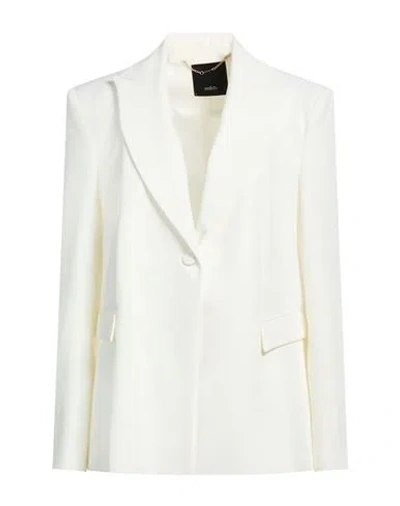 Relish Woman Blazer White Size 10 Polyester, Elastane