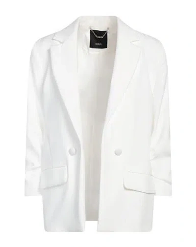 Relish Woman Blazer White Size 8 Polyester, Elastane In White