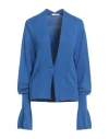 Relish Woman Cardigan Blue Size S Viscose, Polyester, Polyamide In Blue