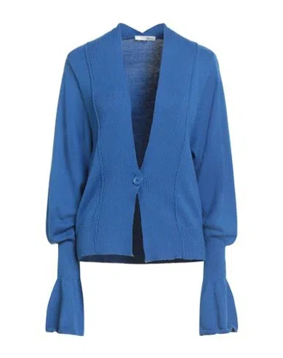 Relish Woman Cardigan Blue Size S Viscose, Polyester, Polyamide