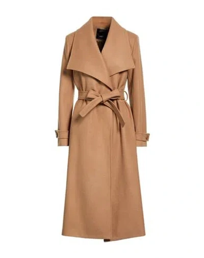 Relish Woman Coat Camel Size 10 Acrylic, Polyester, Wool In Brown