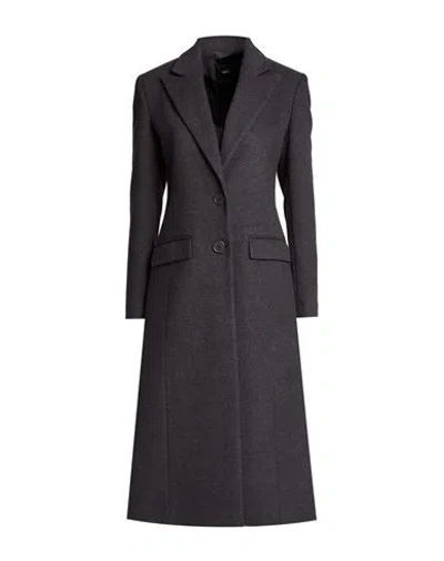 Relish Woman Coat Charcoal Size 2 Polyester, Elastane In Grey