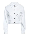 Relish Woman Denim Outerwear White Size L Lyocell, Cotton
