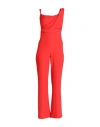RELISH RELISH WOMAN JUMPSUIT RED SIZE 8 POLYESTER, ELASTANE