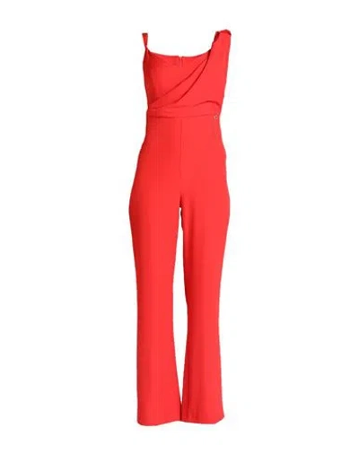 Relish Woman Jumpsuit Red Size 8 Polyester, Elastane