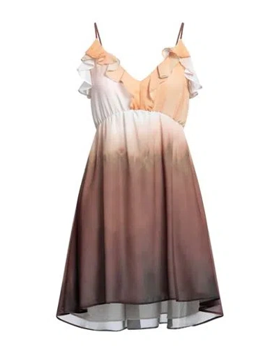 Relish Woman Short Dress Sand Size S Polyester In Beige