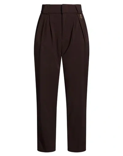 Relish Woman Pants Dark Brown Size 2 Polyester, Elastane
