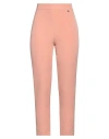 Relish Woman Pants Salmon Pink Size 10 Polyester, Elastane