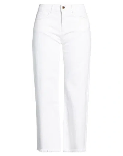 Relish Woman Pants White Size 28 Cotton, Elastane