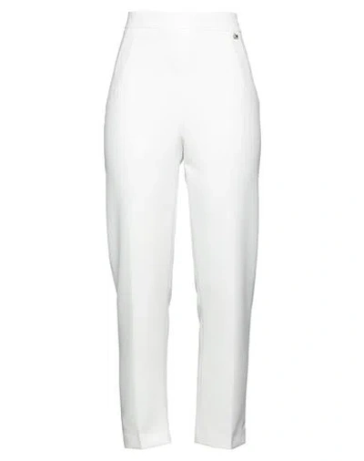 Relish Woman Pants White Size 4 Polyester, Elastane