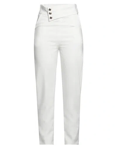 Relish Woman Pants White Size 4 Polyester, Elastane In White