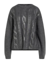 Relish Woman Sweater Charcoal Size M Acrylic, Polyester In Gray
