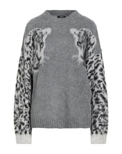 Relish Woman Sweater Grey Size L Acrylic, Polyamide, Wool, Viscose In Gray