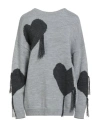 Relish Woman Sweater Light Grey Size L Acrylic, Polyester In Gray
