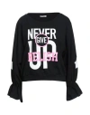 Relish Woman Sweatshirt Black Size M Cotton, Elastane