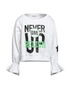 Relish Woman Sweatshirt White Size S Cotton, Elastane In White