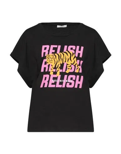 Relish Woman T-shirt Black Size Xs Cotton