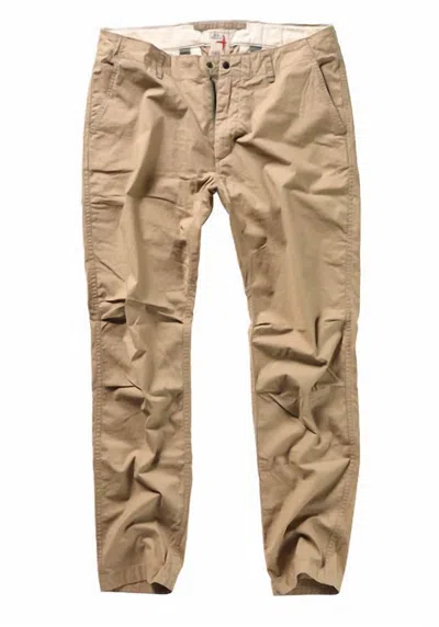 Relwen Men's Flyweight Flex Relaxed Tapered Chino In Brit Khaki In Brown