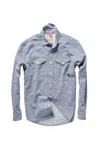 Relwen Men's Utility Blues Shirt In White/blue Check In Blue
