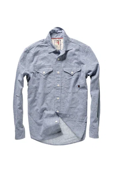 Relwen Men's Utility Blues Shirt In White/blue Check