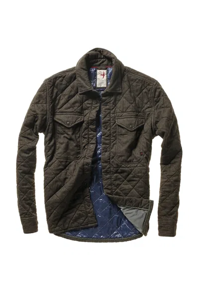 Pre-owned Relwen Tick Weave Shirt Jacket In Dark Loden
