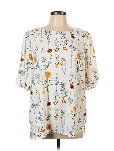 Pre-owned Remade 3/4 Sleeve T-shirt In White