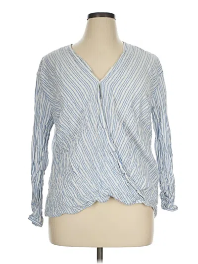 Pre-owned Remade Long Sleeve Blouse In Blue